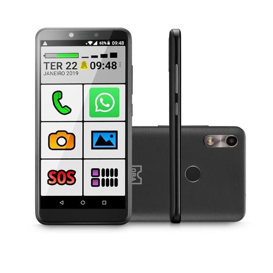 Celular do idoso com Internet e WhatsApp letras e números grandes 32GB ...