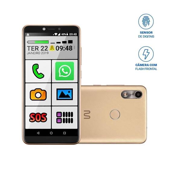 Celular Smartphone Multilaser F P9131 32gb Dourado - Dual Chip