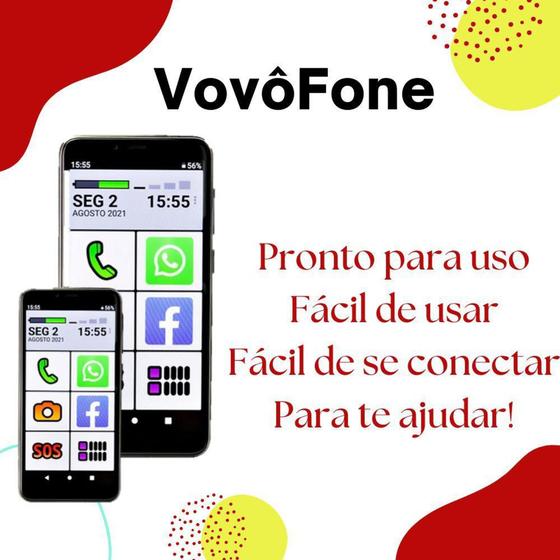 Imagem de Celular do idosos vovôfone 64gb tela grande zap face insta - POSITIVO