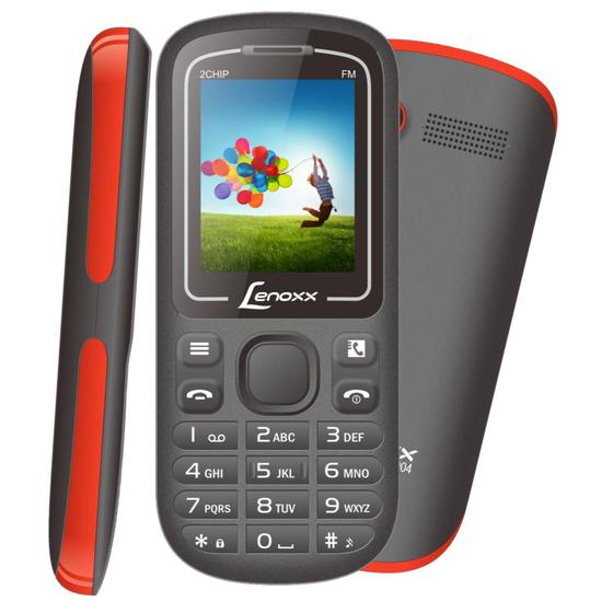 Imagem de Celular Dual Chip Bluetooth Lenoxx CX904 Preto e Vermelho