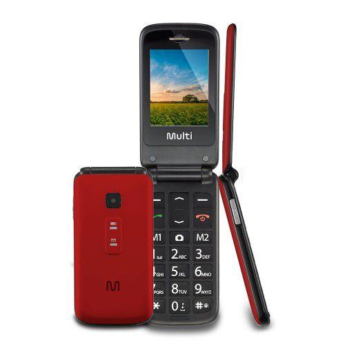 Imagem de Celular Flip Vita Dual Chip Mp3 32mb Para Idoso Vermelho P9021