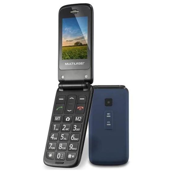 Celular Flip Vita Mb32 Multilaser Azul Menor preço em Celular Flip Vita Mb32 Multilaser Azul