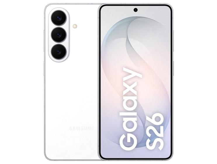 Celular Galaxy Galaxy S26 Branco 5G 256GB Galaxy AI 6,3" 12GB RAM Câm. Tripla 50+12+10MP Bateria 4300mAh Dual Chip