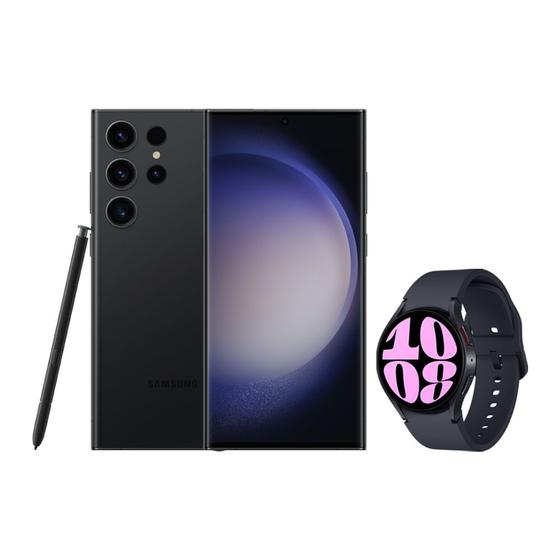 Imagem de Celular Galaxy S23 Ultra 5G (512GB) - Preto + Galaxy Watch6 BT 40mm - Grafite