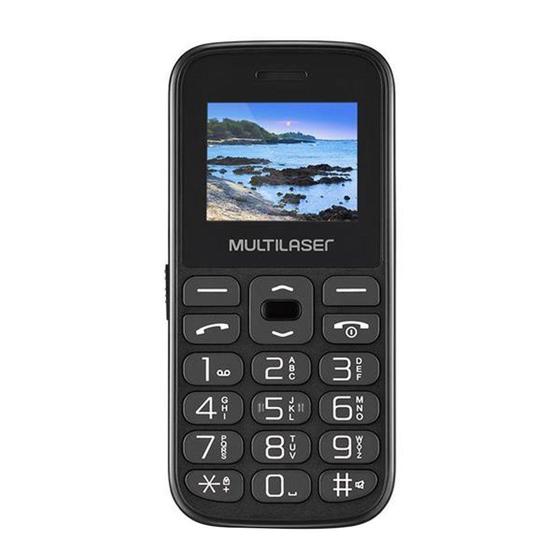 Imagem de Celular Multi Vita, Tela 1.8, Botão SOS, Memória Expansível, Bluetooth, Dual Chip 2G, Preto - P9120