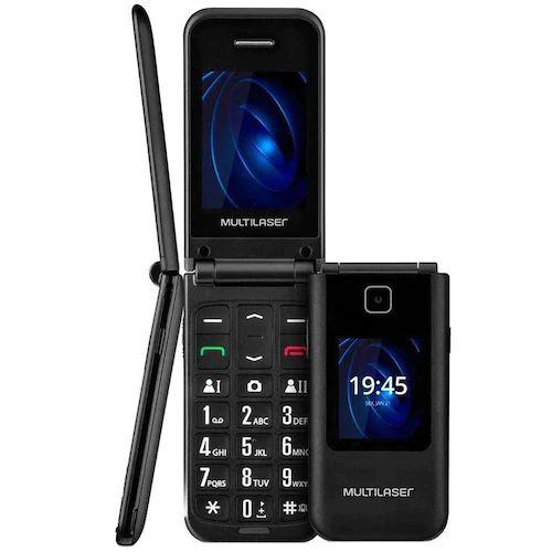 Celular Multilaser Flip Vita Duo Botão Socorro Sos Idoso Radio Fm Mp3 Preto Bluetooth Menor preço em Celular Multilaser Flip Vita Duo Botão Socorro Sos Idoso Radio Fm Mp3 Preto Bluetooth