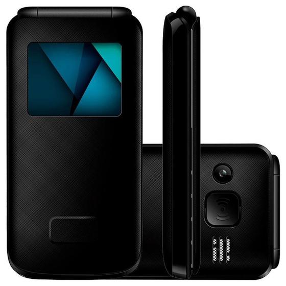 Imagem de Celular Multilaser Flip Vita Lite Preto Dual Chip MP3 P9142