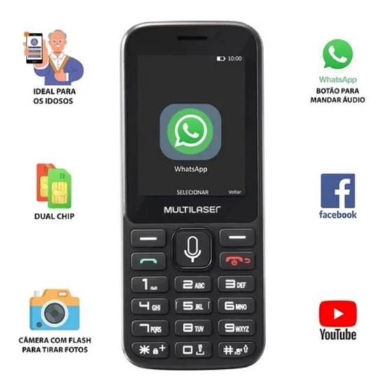 Imagem de Celular Para Idoso Com Botão Zapp Dual SIM Rádio Mp3 