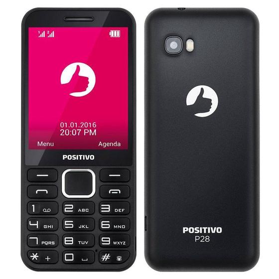 Imagem de Celular Positivo P28 Dual Idoso Sim 24 Mb Preto 32 Mb Ram