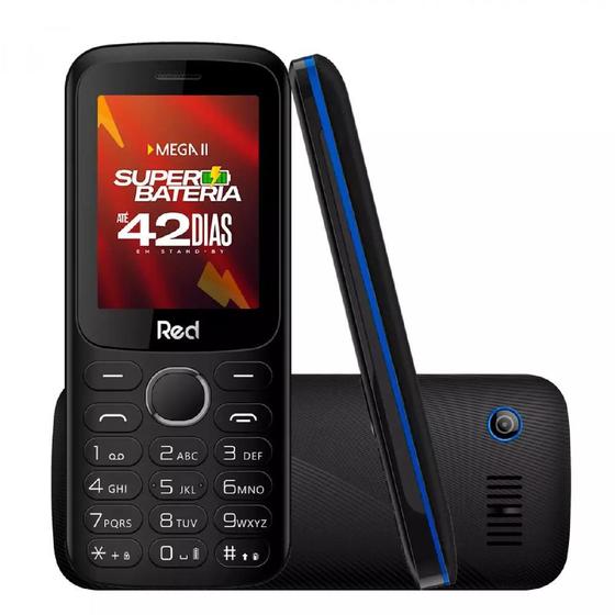 Imagem de Celular Red Mobile Mega II M010G GSM 32 MB RAM + 32 MB ROM Tela 2.4" Câmera traseira 0.08MP Preto-Azul