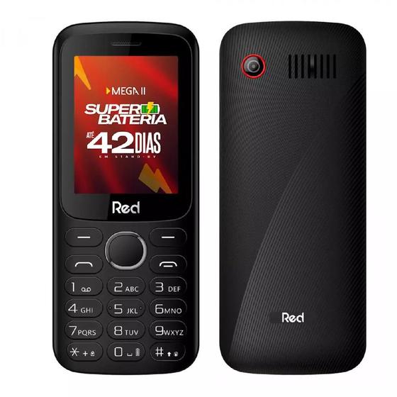 Imagem de Celular Red Mobile Mega II M010G Tela 2.4" 32GB Preto-Vermelho