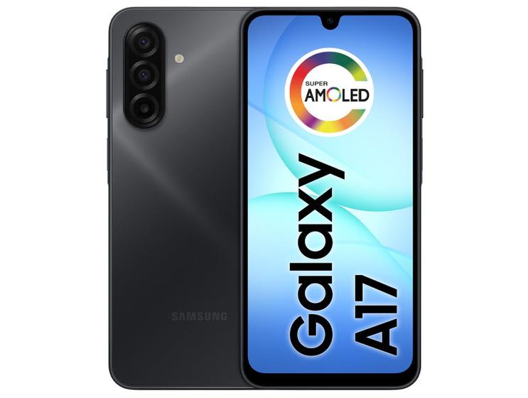 Celular Samsung Galaxy A17 128GB 4GB RAM Preto 6,7" Câm. Tripla + Selfie 13MP