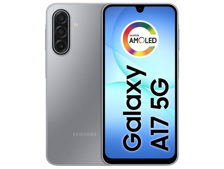 Celular Samsung Galaxy A17 256GB 5G 8GB RAM Cinza 6,7" Câm. Tripla + Selfie 13MP