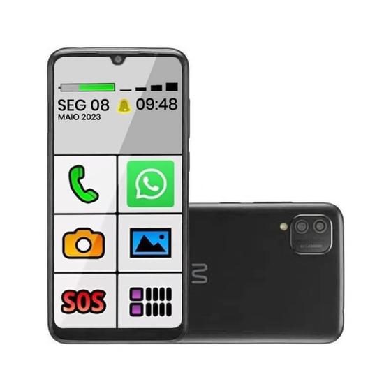 Imagem de Celular Smartphone Idoso 4g 32gb 6.1 Pol 2gb Ram Wi-fi
