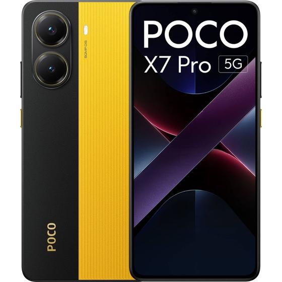 Imagem de Celular Xiaomi Poco X7 Pro 12GB RAM 256GB 5G Bateria 6000 mAh NFC Amarelo