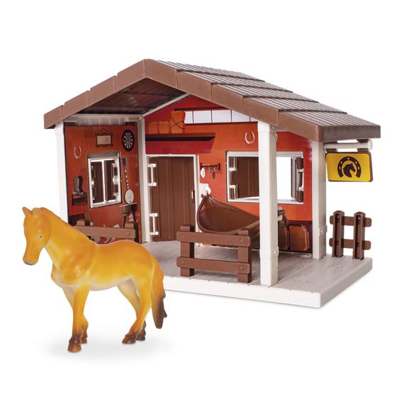 Imagem de Cenário De Faroeste Brinquedo Playset Com Casinha E Cavalo - Samba Toys