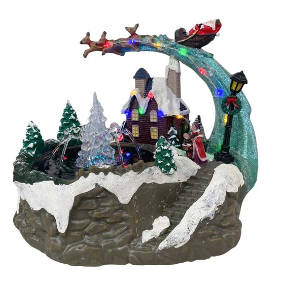 Imagem de Cenario Vila Natalina Musical Natal Iluminado Led Fonte de Agua Enfeite Papai Noel Aldeia Rena Arvore Treno Festa Fim de Ano Confraternizaçao Celebraç