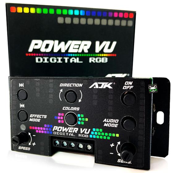 Imagem de Central AJK Power VU Digital RGB Ritmico Som Auto Medidor