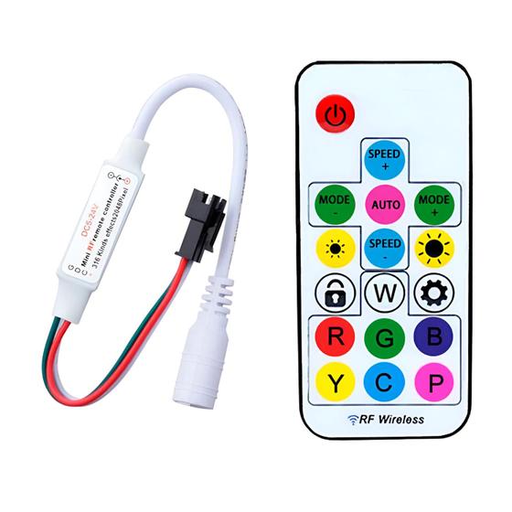 Imagem de Central Com Controle Fita Led Digital 2811 - Controle Fino