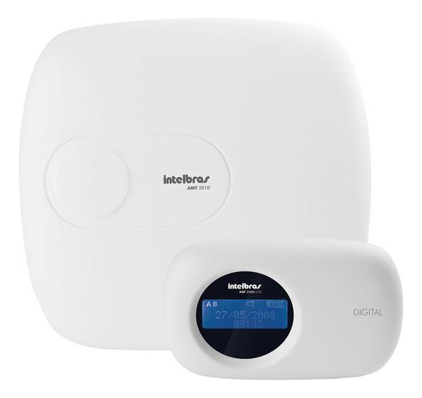 Imagem de Central de Alarme Intelbras AMT 2010, Alarme monitorado com 10 zonas (4 + 4 + 2 com fio + 16 sem fio), Via linha telefônica, 2 Partições, Discadora