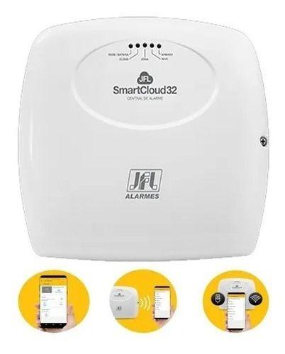 Imagem de Central De Alarme Smartcloud 32 + 2 Sensor Sem Fio Jfl Wifi