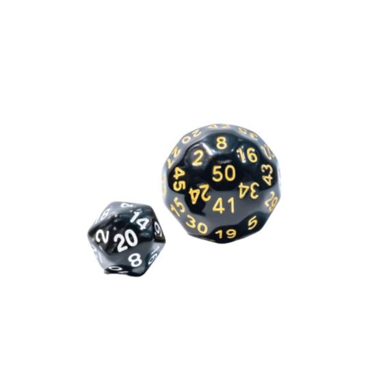 Imagem de Central Dice - D50 de 40mm: Opaco Preto e Dourado - Central