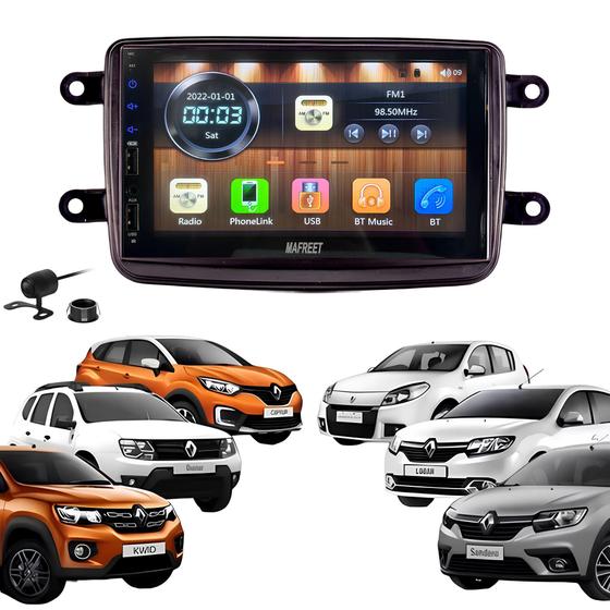 Imagem de Central Mp5 Mr7070 Android Auto Carplay Via Cabo + Moldura e Camera De Ré