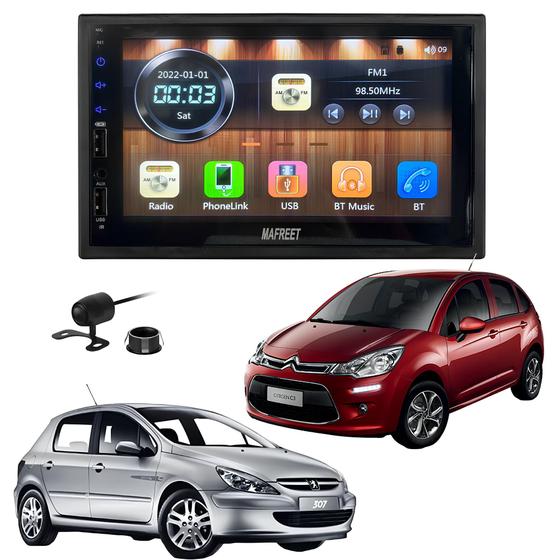Imagem de Central Mp5 Mr7070 Android Auto Carplay Via Cabo + Moldura e Camera De Ré