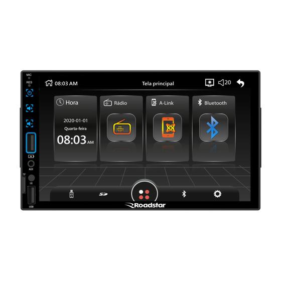 Imagem de Central Multimídia 2 Din MP5 7" Full Touch Bluetooth Micro SD AUX USB RS-506BR Plus - Roadstar