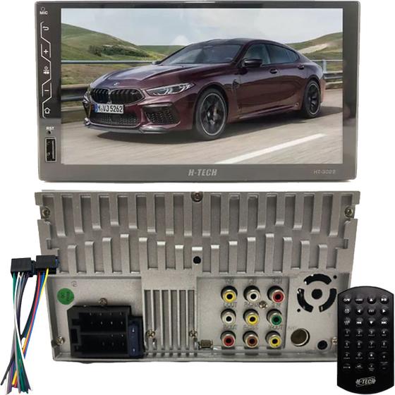 Imagem de Central Multimídia 2 Din MP5 7 Pol HT-3022 Full Touch Bluetooth Espelhamento Android e iOS USB SD Card Rádio FM H-Tech