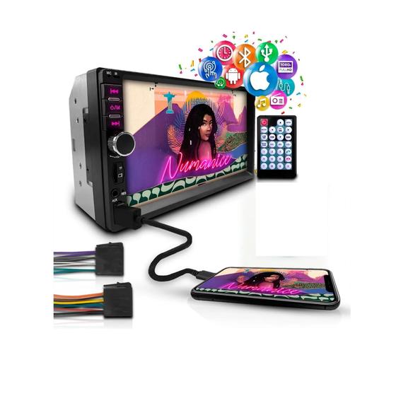 Central Multimidia 2 Din Universal Bluetooth Usb 7018 Menor preço em Central Multimidia 2 Din Universal Bluetooth Usb 7018