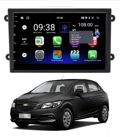 Imagem de Central Multimidia 7 Polegadas 2gb 64gb Android 13 Carplay Android Auto + Molduras e Camera De Ré