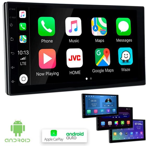Imagem de Central Multimidia 7pol 2Din 2GB 32GB Android 12 Carplay Android Auto