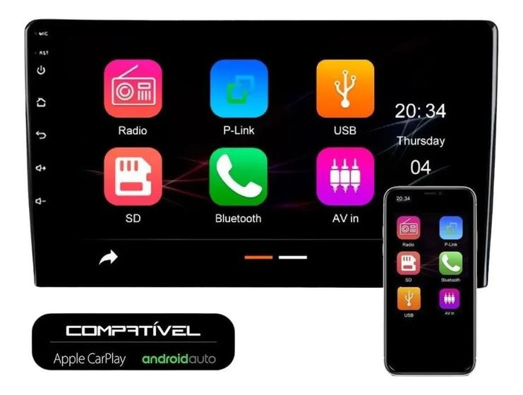 Imagem de Central Multimídia 9" Android, CarPlay ,WiFi, Bluetooth, GPS