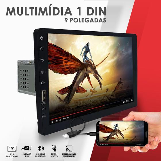 Imagem de Central Multimídia 9 Polegadas 1 Din Montana 2009 2010 2011 2012 2013 2014 Bluetooth Pen Drive Espelhamento USB
