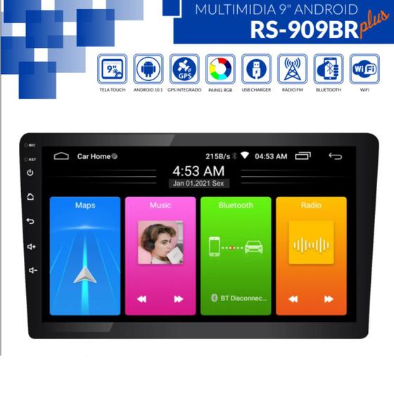 Central Multimídia 9 Polegadas Android 11 GPS WIFI Bluetooth Troca Logo Menor preço em Central Multimídia 9 Polegadas Android 11 GPS WIFI Bluetooth Troca Logo