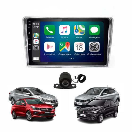 Imagem de Central multimidia 9 polegadas tela touch bluetooth moldura painel acabamento fiat argo 2017 8