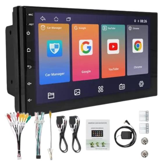 Central Multimidia Android 13.0 2gb ram + 32gb 2din Carplay Mp7 Som ...