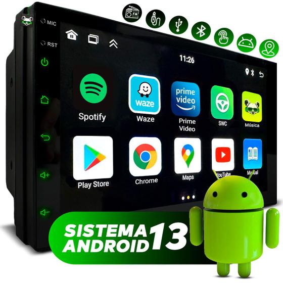 Central Multimidia Android 13 2GB 7 Pol 2 Din Espelhamento USB GPS Bluetooth Menor preço em Central Multimidia Android 13 2GB 7 Pol 2 Din Espelhamento USB GPS Bluetooth