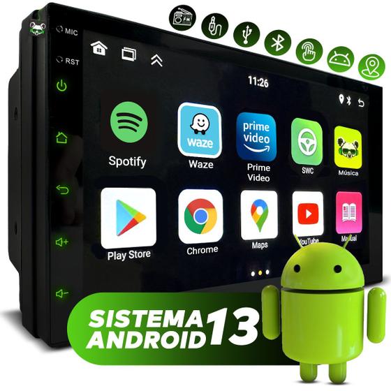 Imagem de Central Multimidia Android 13 2gb 7 Pol 2 Din WiFi Gps Bluetooth
