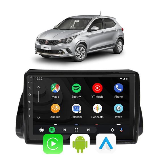 Imagem de Central Multimidia Android-Auto Carplay Argo Cronos 2018 A 2021 2022 2023 9" Google Assistente