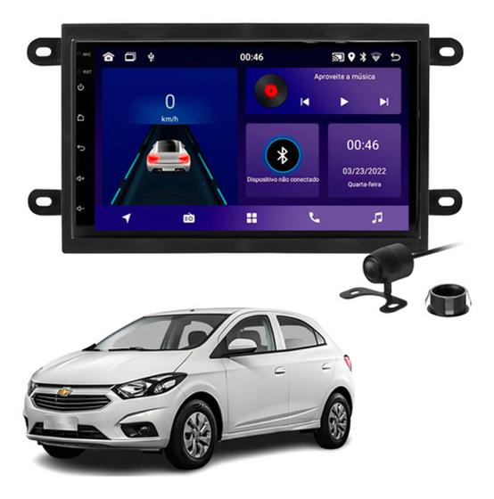 Imagem de Central Multimidia Android Carplay Onix Cobalt Moldura Câmera