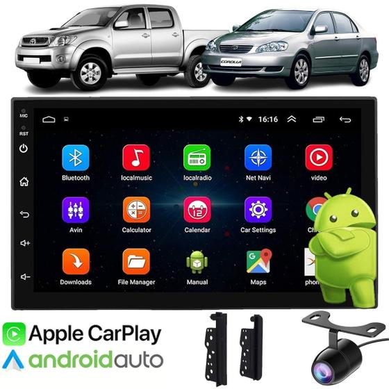 Imagem de Central Multimidia Android Corolla 2003 a 2007 Hilux 2005 a 2011 GPS Wifi Usb