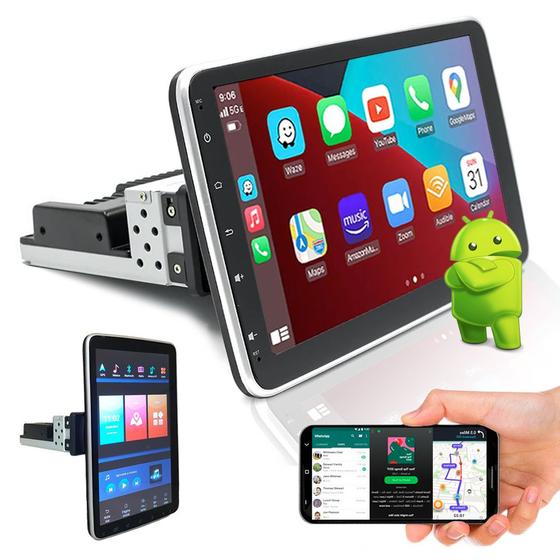Imagem de Central Multimídia Android Fiat Toro 2016 2017 2018 2019 2020 Bluetooth USB 10 Polegadas Tela Móvel Rotativa Giratória Espelhamento