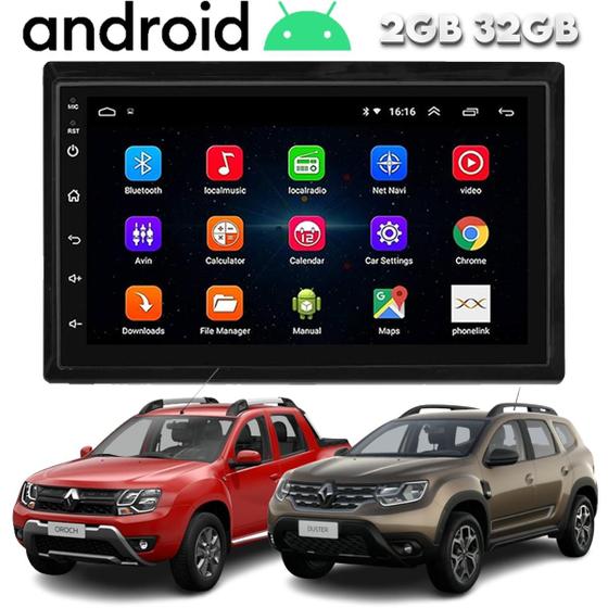 Imagem de Central Multimidia Android Renault Duster Oroch 2018 a 2021 Wifi Gps Espelhamento Bluetooth