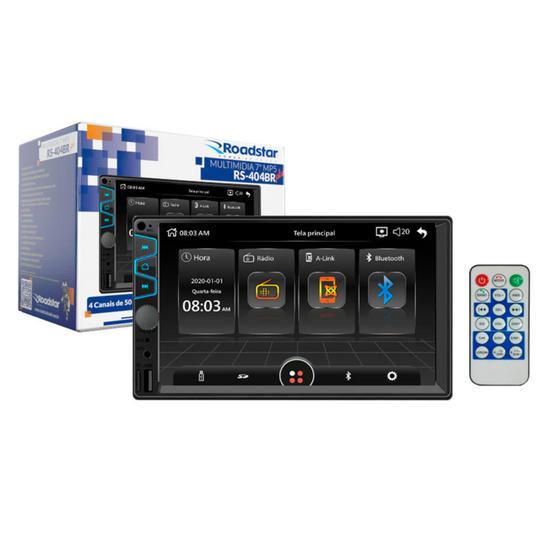 Imagem de Central Multimídia Automotivo Roadstar MP5 2DIN Bluetooth Touch Espelhamento Botões RGB Universal