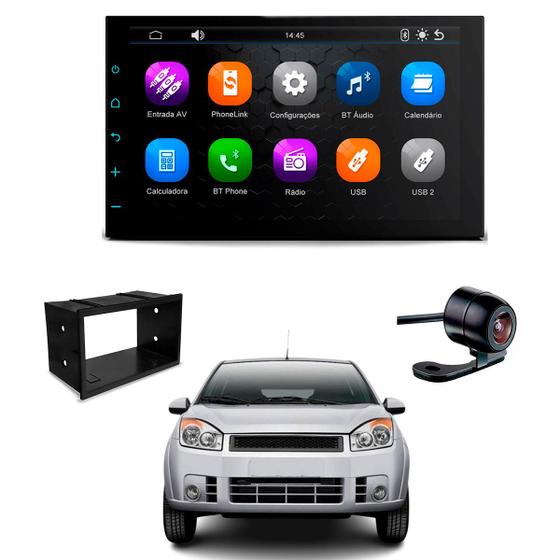 Imagem de Central Multimídia CarPlay 2Din 7" Câmera de Ré Moldura 2din Fiesta 2005 2006 2007 2008 2009 2010 2011 2012