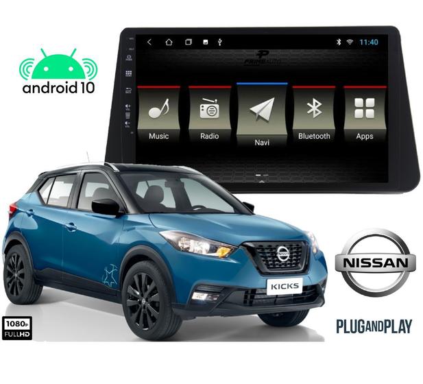 Imagem de Central Multimidia Específica Kicks 9 Pol Android 10 Tela Ips Wifi Gps R8