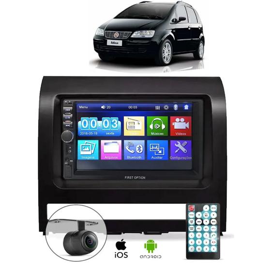 Imagem de Central Multimidia Fiat Idea 2006 a 2012 Mp5 Espelhamento Moldura Câmera de Ré