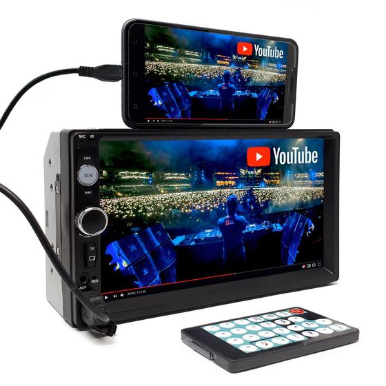 Imagem de Central Multimídia Fiat Mobi 2016 2017 2018 2019 2020 7 Polegadas Touch Bluetooth USB Espelhamento